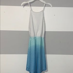 Gradient white to blue dress